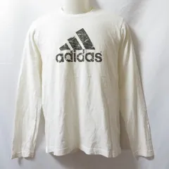 古着 メンズL adidas/アディダス Tシャツ 長袖 ロンTEE カジュアル スポーツ 普段着 胸ロゴ ホワイト 264713