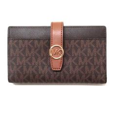 【新品 未使用】MICHAEL KORS マイケルコース アウトレット 財布 ミディアム シグネチャー ロゴ ウォレット 二つ折り財布 35S5GGRF8Y BROWN