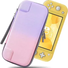 Switch lite ケース ニンテンドースイッチライトケースグラデーションカラー キャリングケース 持ち運び便利/軽量/耐衝撃/可愛い ゲームカード10枚収納 ジョイコン 全面保護 ストラップ付き