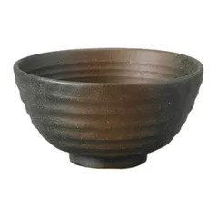 【在庫処分】茶碗 黒伊賀茶吹飯碗小 山下工芸 11.2×6cm 753366331のサムネイル