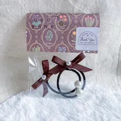 【2つセット】シンプルヘアゴム　ツインヘアゴム　セット　ハンドメイドアクセサリー　ヘアゴム交換可能