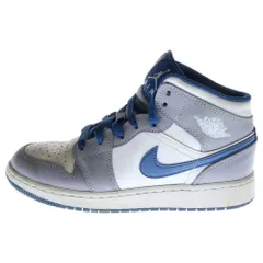 NIKE (ナイキ) AIR JORDAN 1 MID GS TRUE BLUE エア ジョーダン 1 ミッド ジーエス トゥルー ブルー ミッドカットスニーカー レディース US5Y/23.5cm DQ8423-014