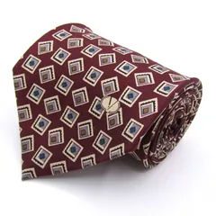 マリオヴァレンティノ ブランド ネクタイ シルク 小紋柄 総柄 PO メンズ レッド MARIO VALENTINO 【中古】