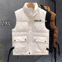 [2XL]秋冬 コーデ メンズ  服 シンプル ファッション オシャレ 大人 かっこいい 大きいサイズ ストリート 紳士服 ダウン ベスト ノー スリーブ スタンドカラー ジャケット ハイエンド