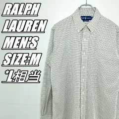 【US古着】RALPH LAUREN　ラルフローレン　CUSTOM FIT　長袖チェックシャツ　グラフチェック柄　メンズ　サイズ表記M　L相当　ホワイト×マルチカラー