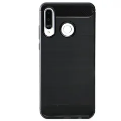 P30 Lite ケース  カーボン調 薄型 耐衝撃 ソフト ケース 【Color】 ブラックのサムネイル