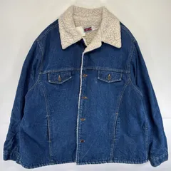 古着 80's/80年代 ヴィンテージ ビッグマック BIG MAC USA製 デニムジャケット 裏地ボア 大きいサイズ ジージャン  ブルー メンズ