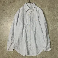ラルフローレン オックスフォード 長袖シャツ ストライプ ボタンダウン ビッグサイズ オーバーサイズ ビッグシルエット