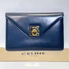 CELINE セリーヌ ガンチーニ クラッチ セカンド バッグ ネイビー レディース 美品 aua52001r51109