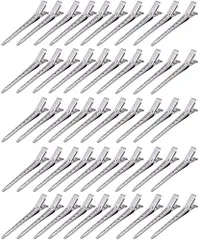 シルバー#9cm BetterJonny ダッカール ヘアクリップ プロ用 50本セット ワニ口クリップ 前髪 散髪 クリップ 美容業界 髪留め ヘアピン ワニクリップ ステンレス 前髪クリップ 9cm シルバー…