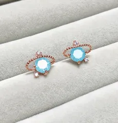 B015【人気モチーフ⭐︎】ピアス S925 惑星 土星 プラネット ブルー