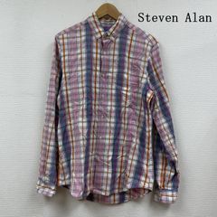 Steven Alan スティーブンアラン シャツ、ブラウス 長袖 マドラスチェック シャツ ブラウス ボタンダウン 胸ポケット 116219 00985