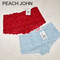 【新品タグ付き】PEACH JOHN　ピーチジョン　ショーツ　M　RED　AQUA　ランジェリー　下着　プレゼント　ギフト　レース　刺繍