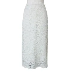 マルティニーク martinique 美品 レーススカート ひざ丈 タイト エクリュ X