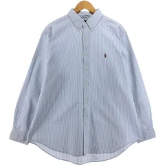 古着 ラルフローレン Ralph Lauren CLASSIC FIT クラシックフィット 長袖 ボタンダウンストライプシャツ メンズL相当/eaa521494