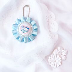 ハンドメイド　両面マタニティマーク　プリーツ　パステルブルー　完成品
