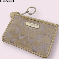 COACH コーチ コインケース シグネチャー　ベージュ　ピンク