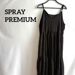 SPRAYPREMIUM黒ブラックキャミソールワンピースロングティアード無印