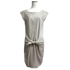 UNTITLED(アンタイトル） レディース ワンピース 膝丈 ひざ丈 フレンチスリーブ ドッキングワンピース ベージュ M