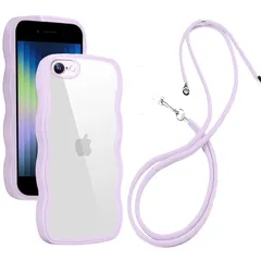 iPhone se 第3/2世代 iPhone 8 ケース iPhone 7 ケース クリア ショルダー 全面保護 人気 かわいい カバー 透明 スマホケース 薄型 軽量 首かけ 肩掛け 縄掛けケース ストラップ付き 長さ調整可能 落下防止 Qi ワイヤレ 0