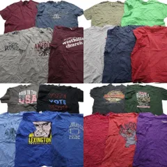 古着卸 まとめ売り カラーmix プリント 半袖Tシャツ 20枚セット (メンズ 2XL ) キャラクター スティッチ ワンポイント 中古 古着 MZ1424