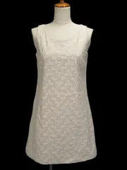 トゥービーバイアニエスベー To b. by agnes b. ワンピース 刺繍 フラワー ノースリーブ 38 ベージュ