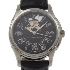 ハミルトン HAMILTON ジャズマスター時計 レディース 自動巻き 腕時計 SS/革 ブラック文字盤 H323950 中古 新入荷 OW0467