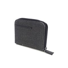 PRADA / プラダ ■ラウンドファスナー　スポーツライン　二つ折り財布　キャンバス　グレー　 【財布/サイフ/ウォレット/wallet/コイン】 ブランド【中古】 