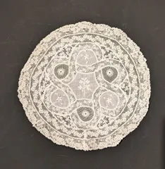 アンティークフランス ノルマンディーレース 花型ドイリー アイリッシュリネン風 ノルマンディーレース ドイリー2枚18cm フランスアンティーク