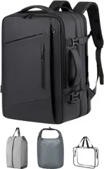 alacorta ジム ビジネスリュック メンズ サブバッグ3点セット付き 防臭防汚 職場とジムをシームレスに繋ぐ セットアップ バックパック トレーニング フィットネス スポーツ ランニング ゴルフ テニス 卓球(ブラック,  ミディアム)