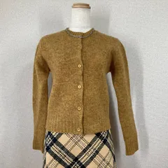 美品【ハリス】ニット　セーター　harriss　カーディガン　黄色　ウール シェットランドウール 羽織　Y2K　フェアリーグランジ　森ガール 