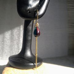 「ブルーとジャム」のロングピアス　水滴シリーズ【D013】