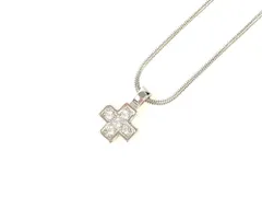 スワロフスキー　SWAROVSKI　クリスタル　クロス　スネークチェーン　ネックレス　幅1cm　シルバーカラー　送料無料