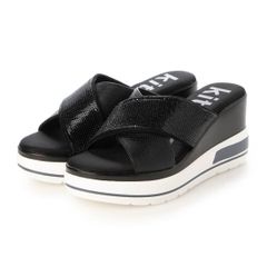 kitson キラキラ クロスベルト 厚底サンダル （BLACK）