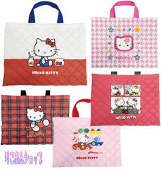 ハローキティ 50周年 限定 バッグ キルティング 手提げ [スワリ/クルマ/コミック/カオハナ/チェック」 レトロ 懐かしい サンリオ サンリオ グッズ 雑貨 キャラクター キティちゃん HELLO KITTY
