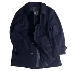 80s 英国製 Burberry バーバリー ヴィンテージ ピュア カシミヤ 100% シャドーホース刺繍ライナー バルマカーンコート REG 46 ML相当 ダークネイビー ステンカラーコート 総カシミヤ 1987年製  England製 v24123072