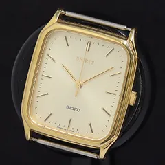  稼働 セイコー スピリット 5E31-5B50 QZ ゴールド文字盤 メンズ腕時計 2000000 NSK SMZ