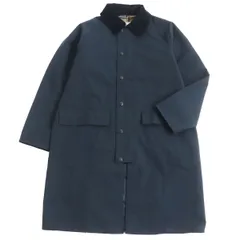 美品□Barbour/バブアー 1902192 襟元コーデュロイ NEW BURGHLEY JACKET WZIP ニューバーレージャケット/ロングコート ネイビー 42 正規品のサムネイル