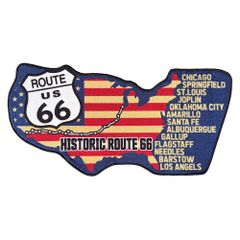 【ROUTE66】アメリカンキッチンフロアマット ROUTE66 ルート66 AMERICAN KITCHEN MAT 滑り止め付き アメリカン雑貨 マット ガレージ インテリア カーペット