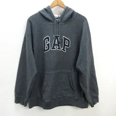 k■オールドギャップ/GAP ビッグロゴ プルオーバーパーカ【L/G】灰色/MENS■4【中古】