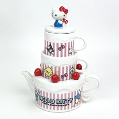 サンリオ  50th ANNIVERSARY ハローキティ ケーキ型ティーセット 食器 コップ Sanrio