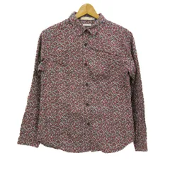 クロコダイル 長袖シャツ コットン100% 花柄 ブランド トップス 赤 レディース Mサイズ レッド CROCODILE 【中古】