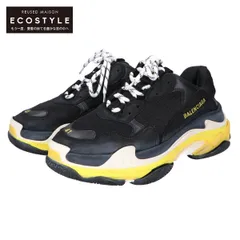 バレンシアガ BALENCIAGA Triple S shoes ユースド加工 メンズシューズ トリプルS トレーナー 2018ss スニーカー キャンバス YELLOW FLUO イエロー 未使用