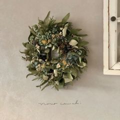 to early summer アジサイとブルーブッシュのリース 18〜20cm - メルカリ