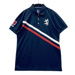 HERG1 エルグワン 半袖ポロシャツ XL ネイビー 日本製 吸水速乾 現行