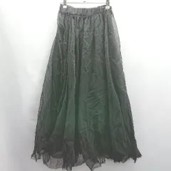 ◇ Θ ◎ Apart by チュール素材 ロング丈 フレア スカート サイズF ブラック レディース E  【1502180061769】