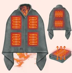 YUZU様専用　発送済み　　電気毛布 着る電気毛布 羽織る ブランケット USBブランケット 電気ひざ掛け  あったか 冷え症 足元 寒さ対策 春秋 車 オフィス キャンプ ホット ヒーター おしゃれ 暖房器具 3段階温度調節 USB プレセット 両親