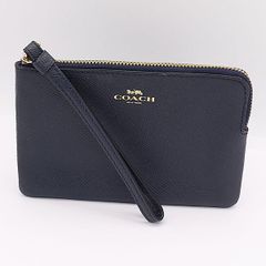 COACH コーチ レザー ポーチ 53067 ネイビー - メルカリ