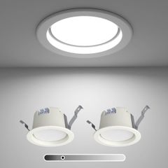 ICHIYO ledダウンライト 100φ 調光 SB形 天井埋込型 昼白色 3段階調光 ledダウンライト5W 500LM 浅型6H 白熱球40形相当 照明器具 キッチン、台所、玄関、部屋、リビング、商店、バー、カラオケ 適用 (2個セット)