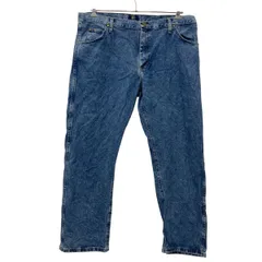 Wrangler デニムパンツ W38 インディゴブルー ラングラー ジップアップ ビッグサイズ メキシコ製 コットン100% ジーンズ 2509-602